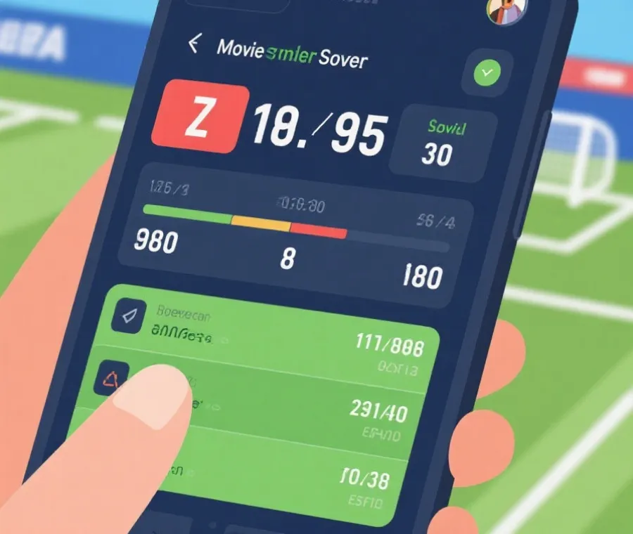 手機比分追蹤介面示意圖
